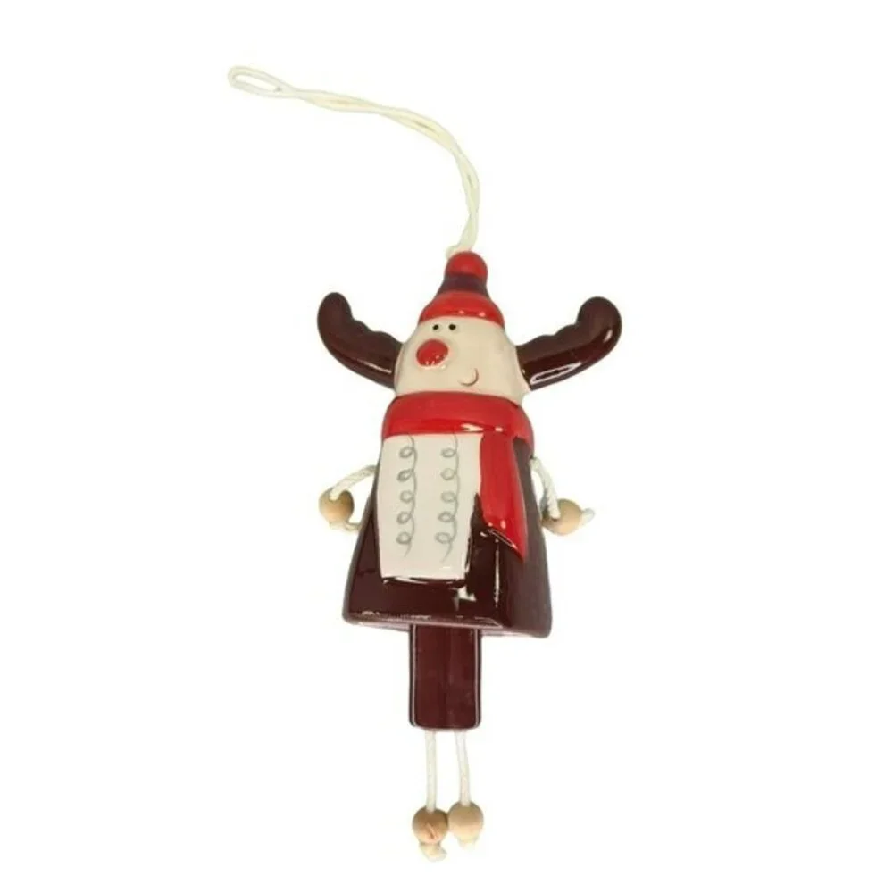 Mamas and Papas Hanging Rudolph Reindeer Bell Ornament 2010‎ Ceramic UK Boxed